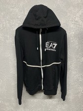 Emporio Armani EA7 Big Logo Black Zip Hoodie M Size
