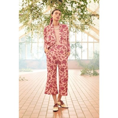 Zimmermann Pink Floral Double Breasted Blazer Linen Jacket Flowers