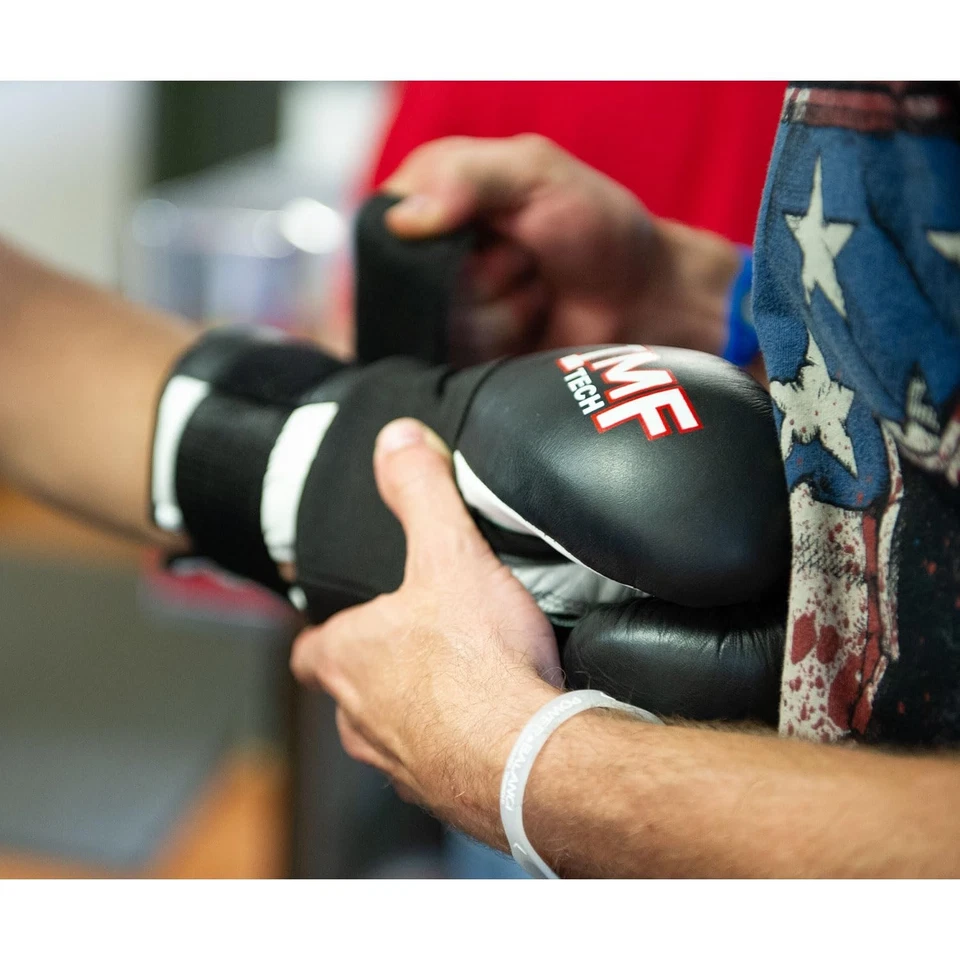 Guantes de entrenamiento de boxeo con gancho y bucle Ringside IMF Tech 16 onzas azules Foto 3 de 4