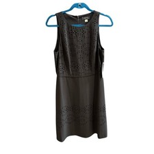 Tahari Harry S Levine Dress Black NWT Laser Cut Detail Lined Size US 10 UK 14