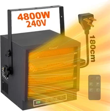 4800W Electric Garage Heater, 240V Ceiling Mount Shop Heater for Indoor Use, Plu