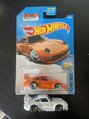 Lot Of 2 Hot Wheels Porsche 993 GT2: White & Orange