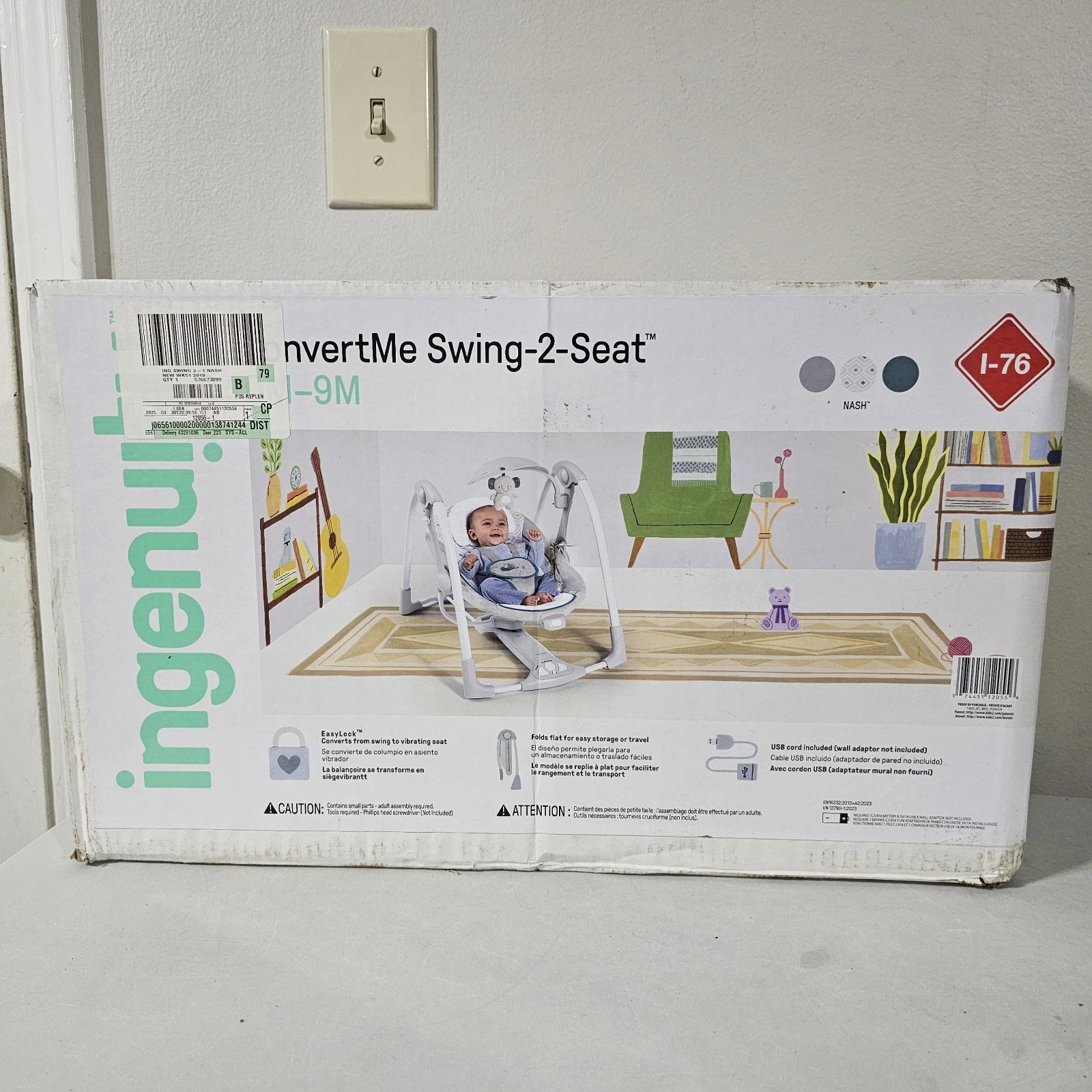Ingenuity ConvertMe 2-in-1 Portable Baby Swing 2 Infant Seat - Gray (83641076)
Opens in a new window