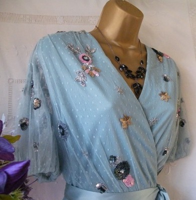  ***** MONSOON PRE-OWNED ''ROSALIE BLUE'' DRESS SIZE 14****** 