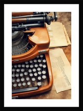 Bold Vintage Typewriter Framed Wall Art Poster Canvas Print Picture thumbnail