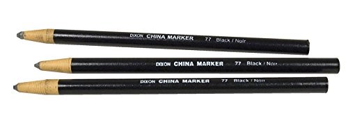 DIXON Industrial Phano Peel-Off China Marker Pencils, Black, 12-Pack