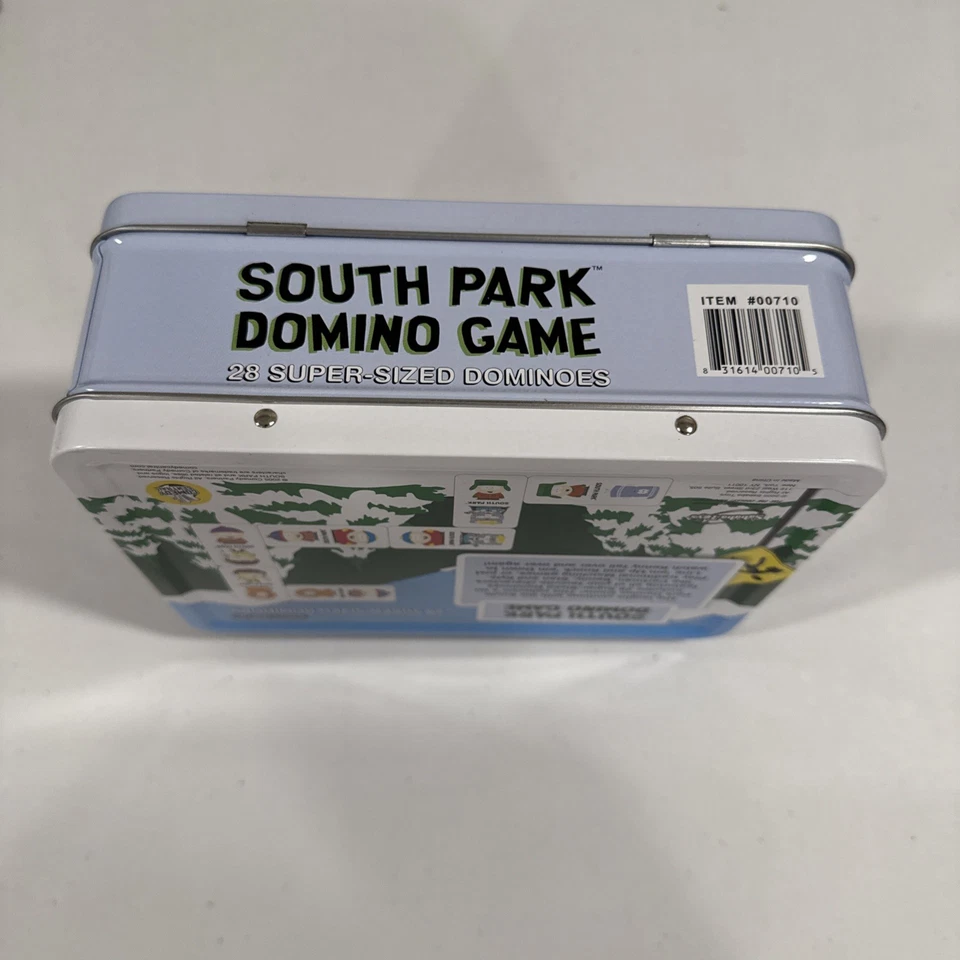 Vtg South Park Domino Game - 28 Super-Sized Dominoes With Tin Lunchbox Case - Image 4 of 4