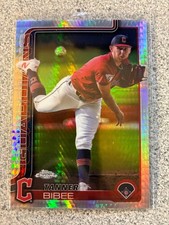 2025 Topps Chrome Tanner Bibee #236 Prism Refractor Cleveland Guardians
