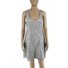 Robe A Ligne Sans Manches À Col Rond Gris Paillettes Femme Taille M