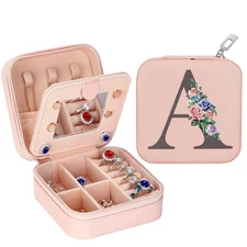 LETURE Travel Jewelry Case Small Jewelry Box Jewelry Organizer with Mirror Un...