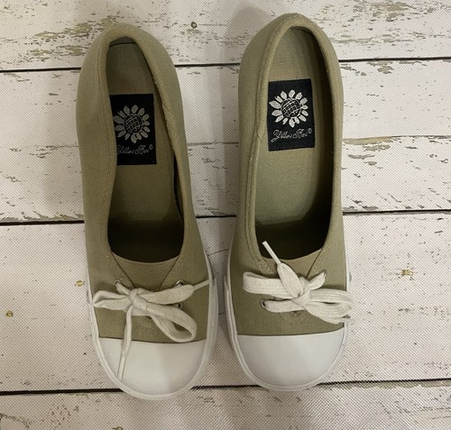 Vtg 90s Y2K Hidden Wedge Size 5.5 Shoes Yellow Box Olive Hipster Gothic Chunky - Picture 7 of 8