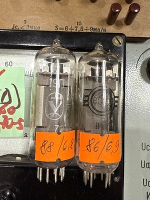 2x 6S19P Svetlana (6S19P-V) GOLD GRID Audiophile TRIODE (NEW MATCHED PAIR 7)