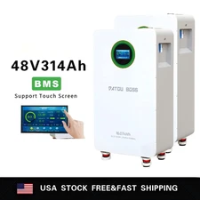 2* 48V 300Ah 314Ah Lithium Battery LiFePO4 16.07kwh For Home Solar Energy RV US
