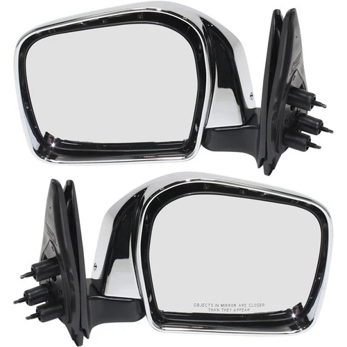 Set Of 2 Mirror Manual For 2001-2004 Toyota Tacoma Manual Folding Chrome