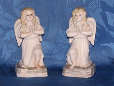 02E16 Antiche Statue Ange Cherubino Biscotto Policromo Presepe Religion XIX E