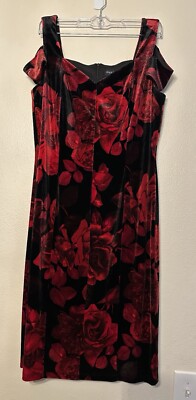 Alexa B Nites Dress Velvet Goth Roses Romantic Vampire Grunge Rockabilly Size 12