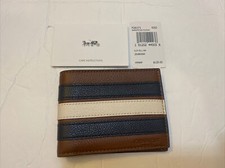 Coach Men's SLIM BILL VAR F26171 Saddle/Midnight Nvy/Chalk F26171 N3D