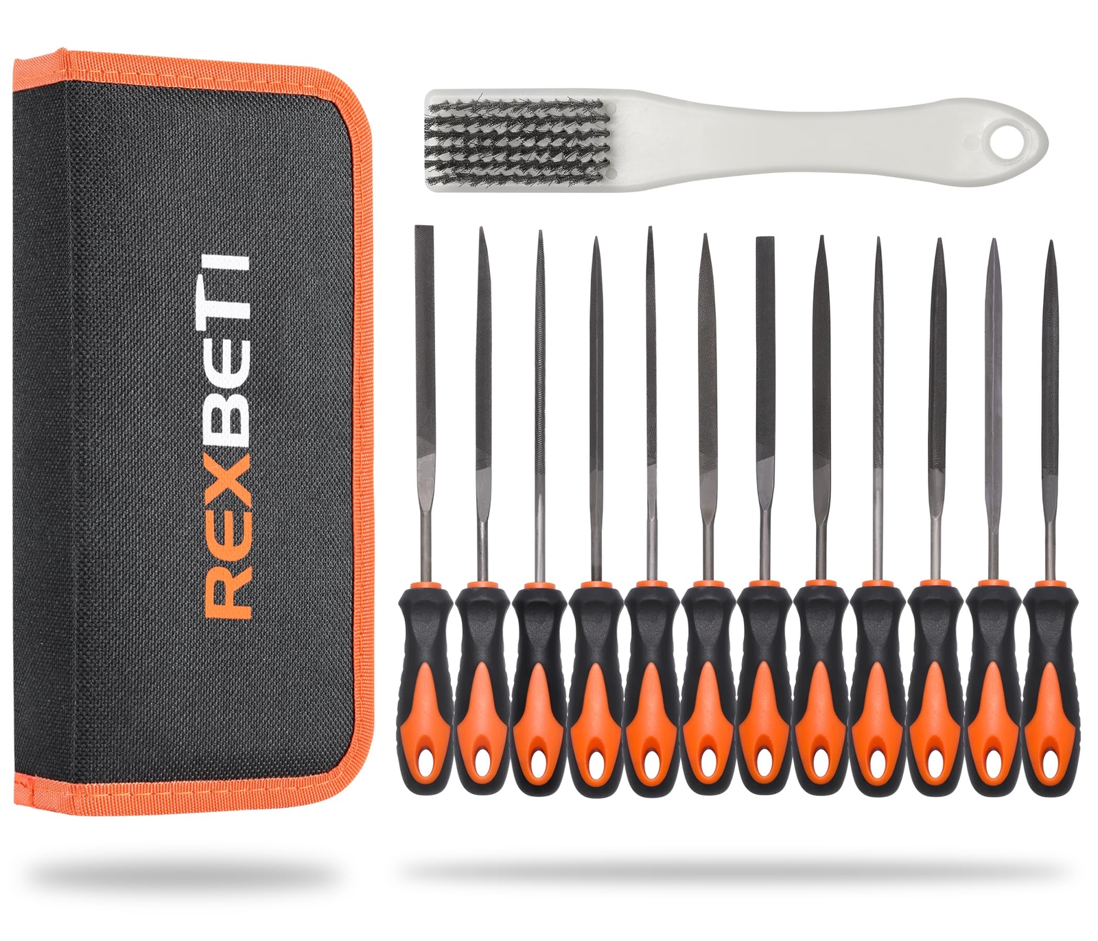 REXBETI 13Pcs Metal Needle File Set, Small Diamond Files, Premium Grade T12 D...