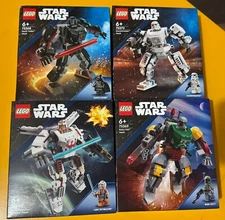 4 x lego star wars mech 75368 75369 75370 75390 darth boba stormtrooper luke new
