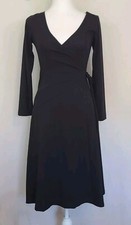 NWT CRYSTAL CANDY Black Wrap Dress Size Small Womens Goth Lagenlook classic