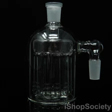 4.5” 14MM Clear 11 Arm Tree Ash Catcher 90° Hookah Glass Pipe Bubbler - BLACK