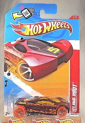2012 Hot Wheels #202 Thrill Racers-Volcano 2/5 SLING SHOT Maroon w/Orange Wheels