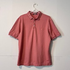Hart Schaffner Marx Mens Polo Shirt Size L Pink Embroidered Performance Logo
