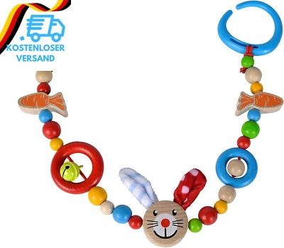 BESUCHE DEN EICHHORN-STORE Eichhorn - Baby Wagenkette Mit Hasenmotiv, 50Cm Lang, Aus 100 Prozent FSC Zertif