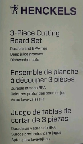Henckels 3 Piece Blue & Gray Cutting Board Set - Blue - Picture 3 of 3