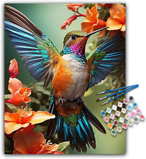 Paint by Numbers Kit for Adults- Hummingbird Adult Paint by Number Kits on Canva