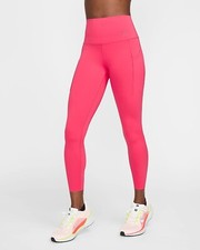 Women Nike Universa Medium Support 7/8 Leggings Pockets Pink DQ5897 629
