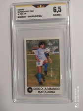 STICKER CARD DIEGO MARADONA MAT BLONDE PANINI 1988 GRADED 6.5 EX/MT + NO PSA SGC