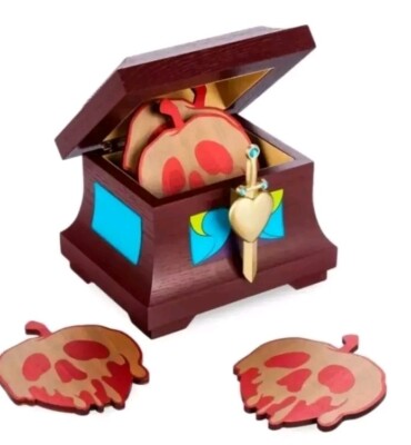 Neu Disney Parks schneeweiße Herzbox 4-teiliges Gift Apfel Untersetzer Set UK VERKÄUFER