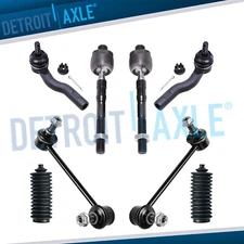 8pc Inner Outer Tie Rod Set w/ Steering Boots & Sway Bar End Links for Mazda 6