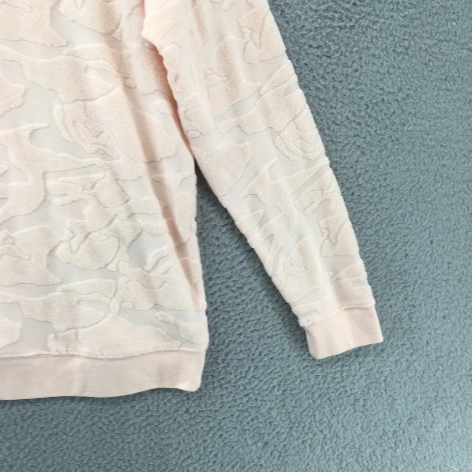 Xersion Fleece Knit Sweater Womens M Pink Camo Long Sleeve Pullover Crew Neck - Image 3 of 4