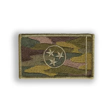 Camo Subdued Tennessee State Flag Embroidered Patch 3 ⅜" x 2"