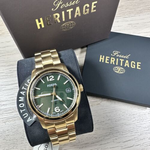 NEU✅ LIMITIERTE EDITION✅FOSSIL HERITAGE AUTOMATIK GOLD GRÜN ME3235 UHR $ 295 - Bild 3 von 12