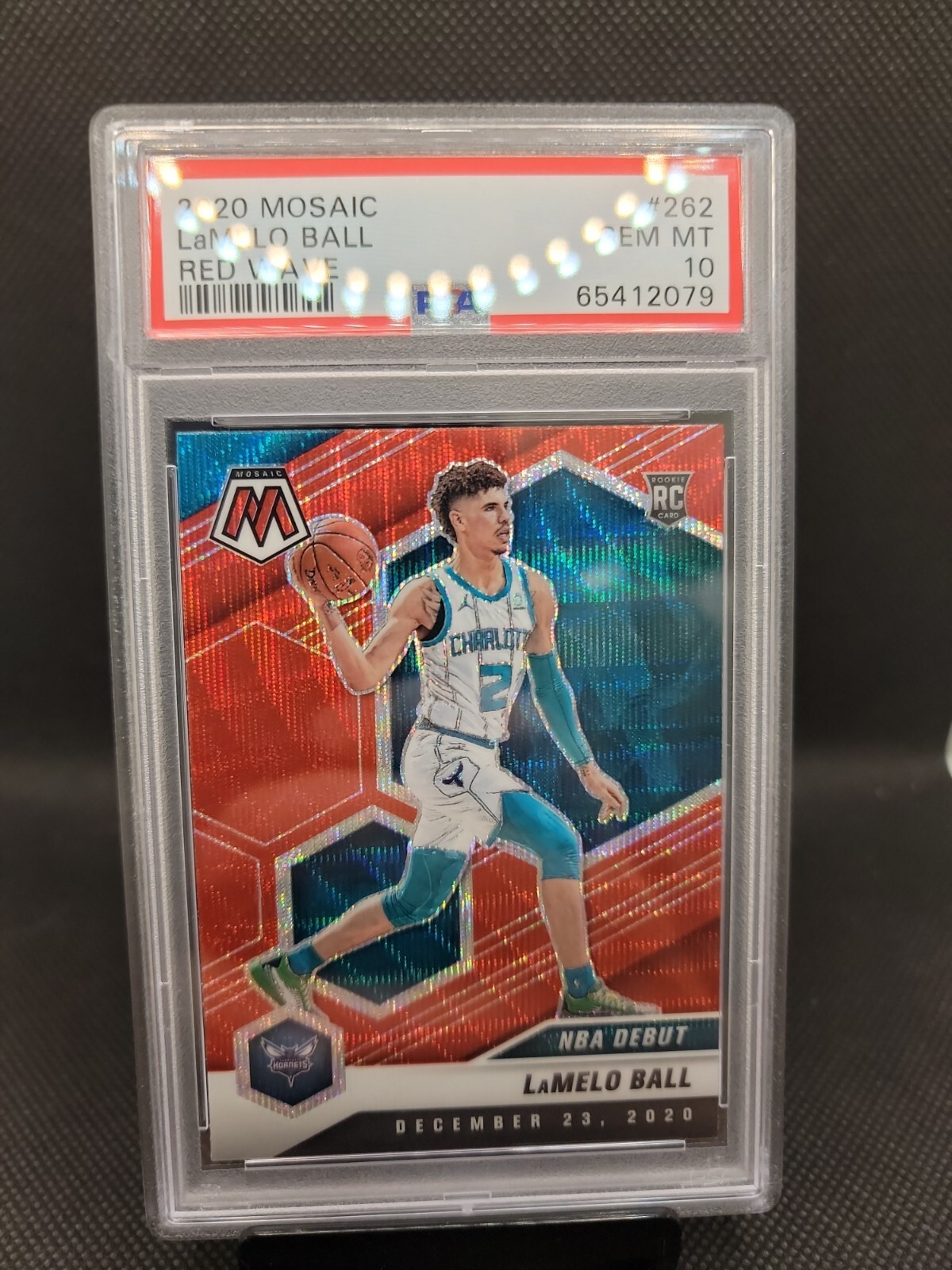 2020-21 Panini Mosaic LaMelo Ball Rookie #262 Red Wave PSA 10! Gem! BK70