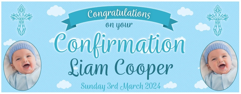 2 PERSONALISED CONFIRMATION PHOTO BANNER  - CONGRATULATIONS ON YOUR - Image 2 of 3