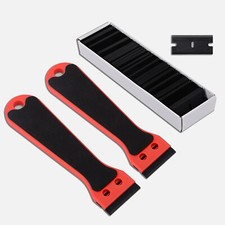 100 Pcs Plastic Razor Blades & 2 Razor Scrape...