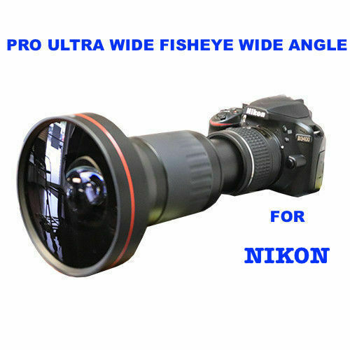 4MM 230° DEDICATED HD ULTRA WIDE FISHEYE MACRO LENS FOR NIKON DSLR D3400  D5600