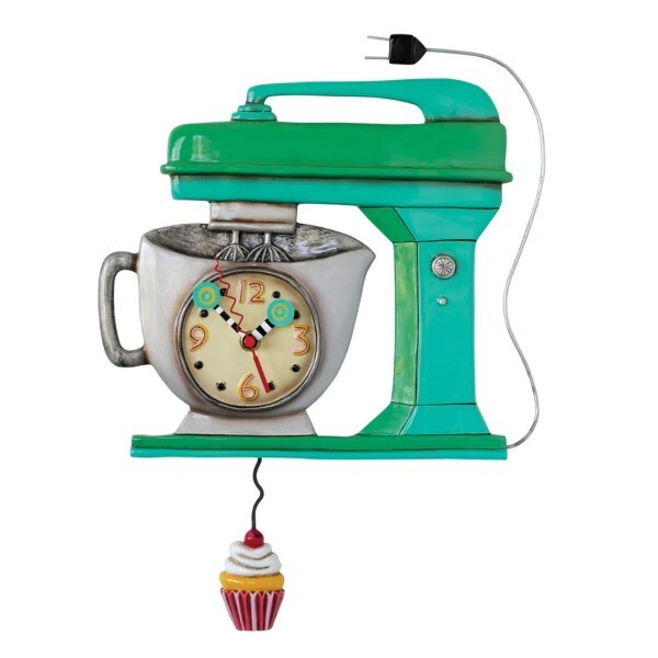 ALLEN DESIGN WALL CLOCK P1370 "GREEN VINTAGE MIXER"