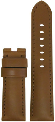 24mm Panatime Golden Brown Leather Watch Band w MS For Panerai Deploy