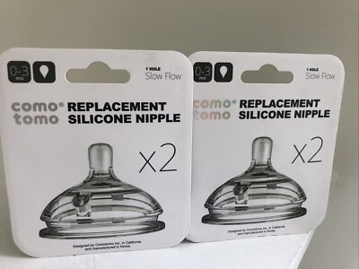 NEW - Como Tomo Silicone Replacement Nipple Slow Flow Bundle (Lot of 2)