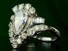 Pear Cut 3.80Ct Diamond White Gold Finish Engagement Ring Simulated in Size 9