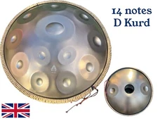 Tetra Handpan Drum/ GOLD /D Kurd 14 Notes  440Hz  22" (55 cm)  Stainless Steel