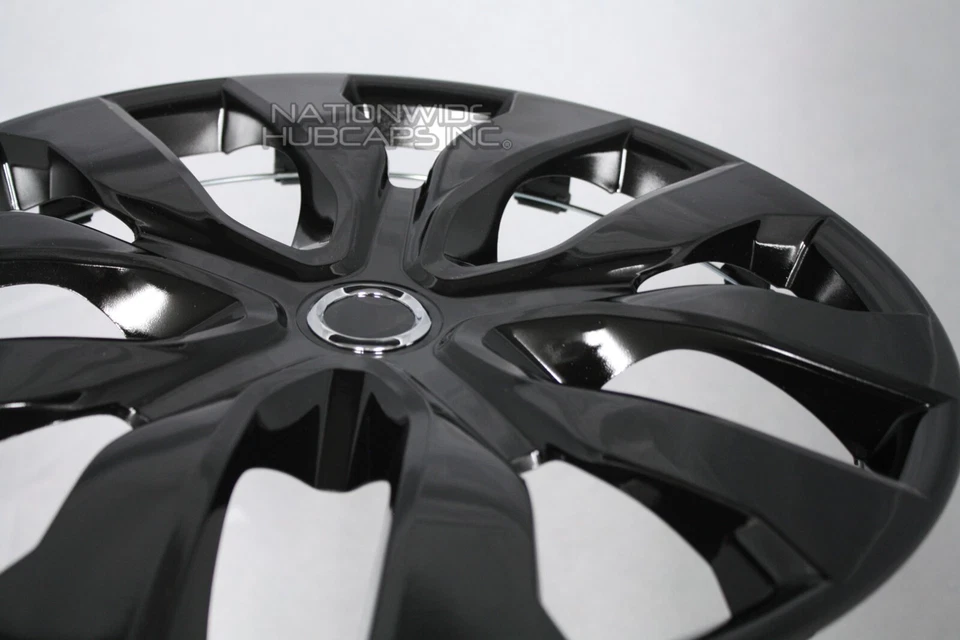 4 fits Nissan Versa 2007-2023 Black 15" Snap On Hub Caps Wheel Rim Full Covers - Image 4 of 4