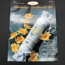 Victoria Sampler March Birthday Needleroll Cross Stitch Pattern Only Aquamarine