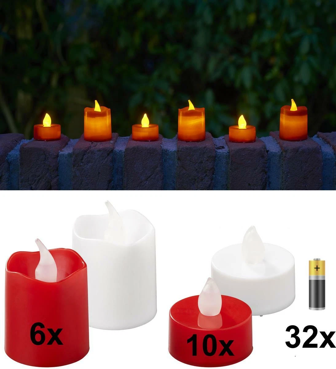 Candele LED di Da by, con luci a corda incorporate, candele LED in 3