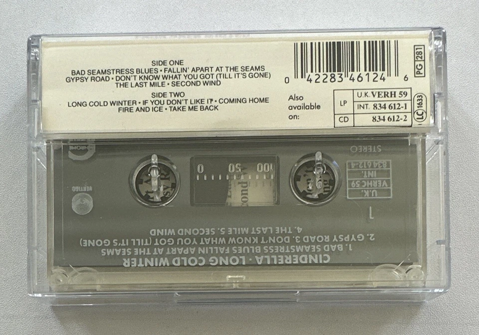 Cinderella - Long Cold Winter - Cassette Album Vertigo VERHC59 1988 Ex / M Con - Image 3 of 4